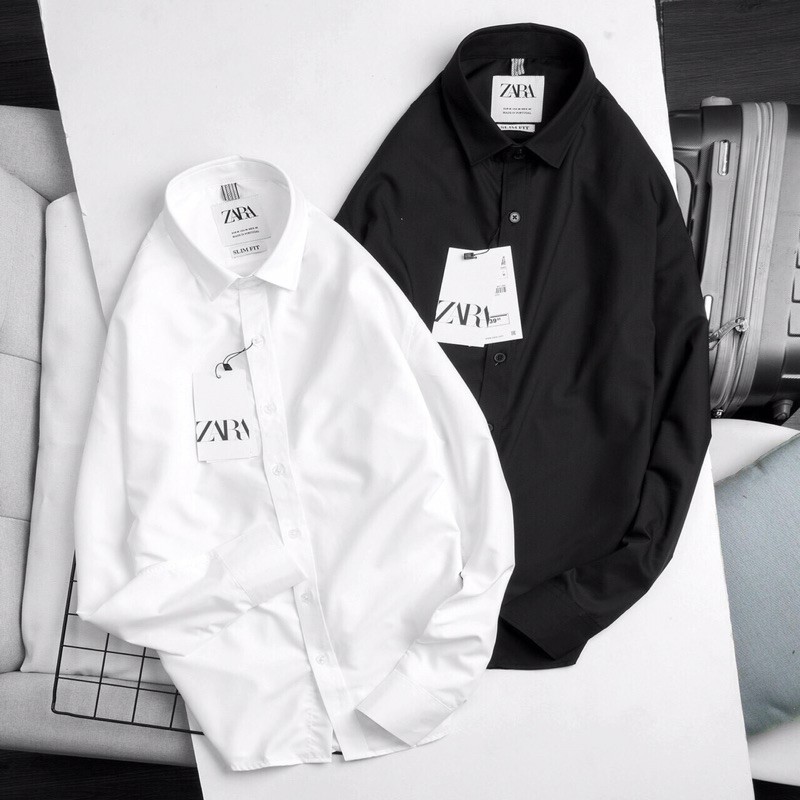  Áo sơmi nam ZR full tag mác phong cách lịch lãm ôm body (3 màu trắng, đen, xanh) | BigBuy360 - bigbuy360.vn