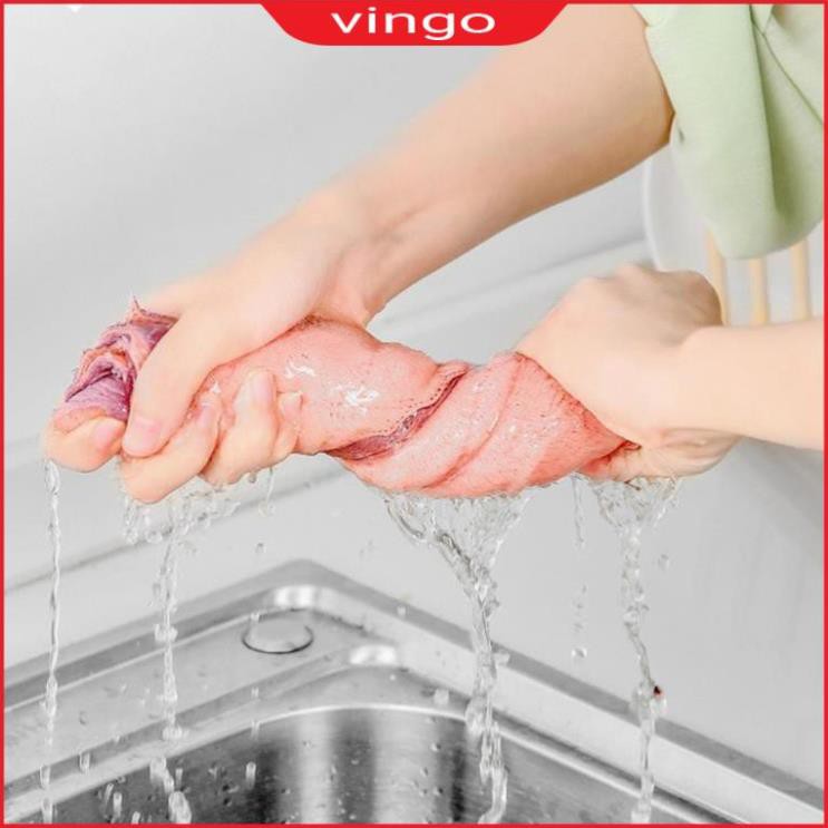 Khăn lau bếp size 25 x 25cm đa năng 2 mặt siêu mềm siêu thấm