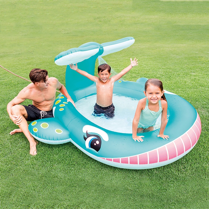 INTEX 57440 Bồn tắm phun nước cá voi Bể bơi bơm hơi PVC cho bé Bể bơi gia đình trẻ em tại chỗ
