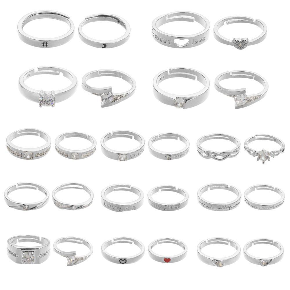 1 Cặp Nhẫn Đôi Cho Ngày Valentine|Trái Tim Trang Trí Xinh Xắn Chất Lượng