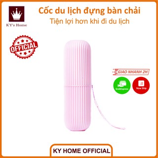 Cốc du lịch đựng bàn chải đánh răng chống tràn nhét vali tiện lợi 19x6cm