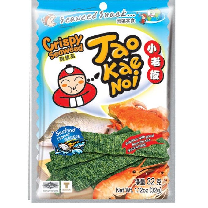 Snack Rong BIển Taokaenoi Vị Kim Chi/Mực/Vị Truyền Thống/Vị Cay/Vị Hải Sản 32G - Nhập khẩu Hàn Quốc