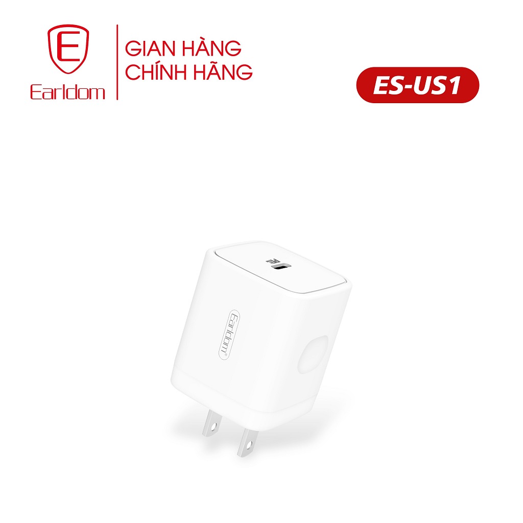 Củ Sạc PD 20W Earldom ES-US1 tích hợp chip Chống Cháy Nổ, Sạc Nhanh 20W