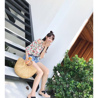 Áo cherry cột vai tay lỡ