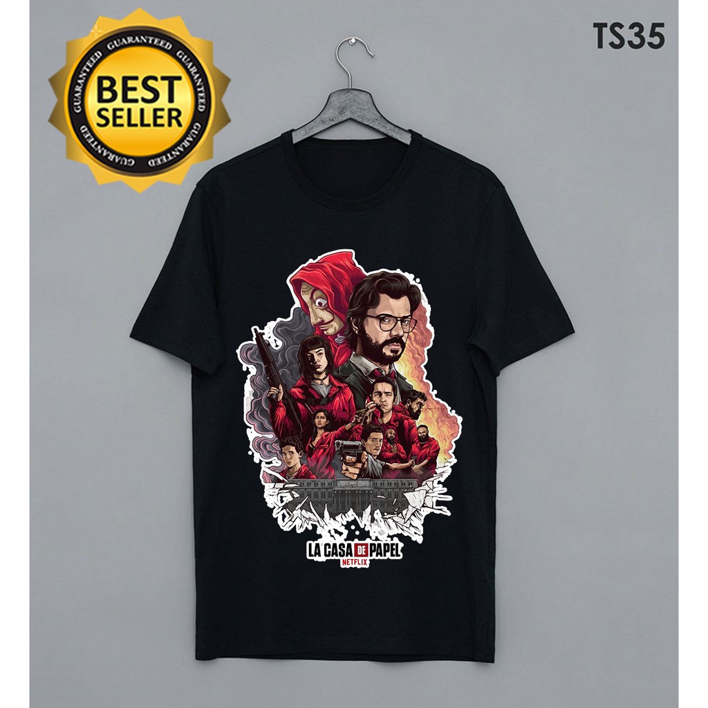 ÁO THUN PHIM MONEY HEIST - PHI VỤ TRIỆU ĐÔ MÀU ĐEN áo mát chất đẹp cá tính độc đẹp