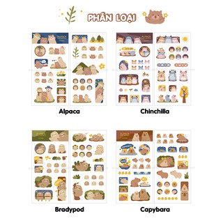 STICKER GIẤY WASHI ALPACA | MST364