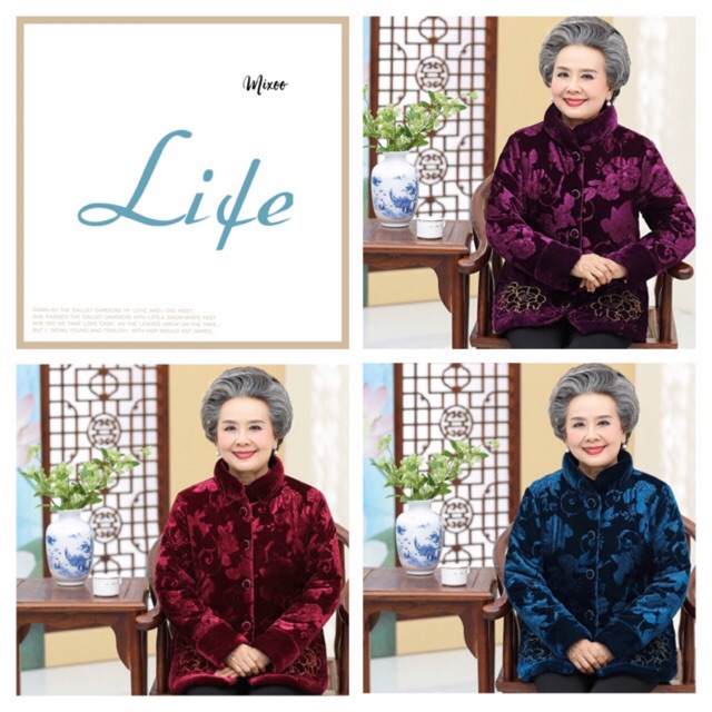 Áo nhung lót lông cho các bà và các mẹ - Hàng có sẵn