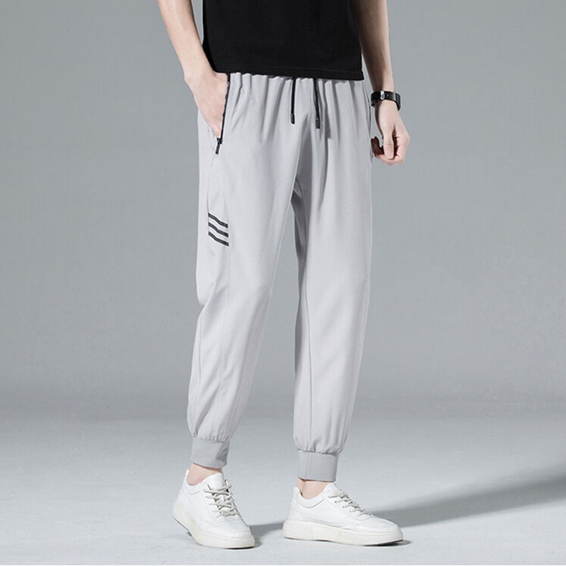 Quần Thể Thao Chất Liệu Lụa Mỏng Nhanh Khô Kiểu Dáng Đơn Giản Thời Trang Mùa Hè Cho Nam