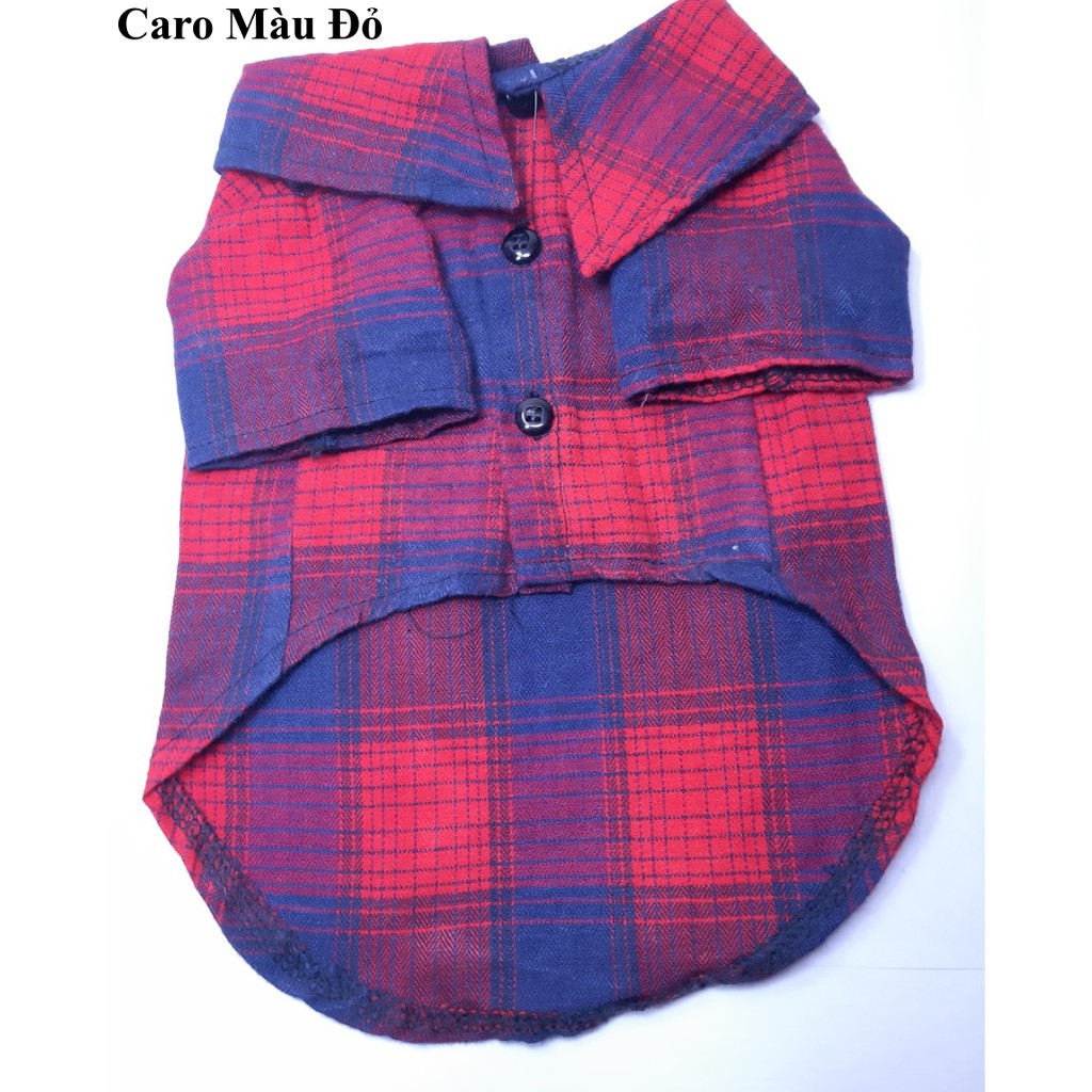 ÁO SƠ MI CHO THÚ CƯNG CHÓ MÈO In caro Thêu số 96 Chất liệu cotton mềm mại thoáng mát - Pet shop Uytinpro