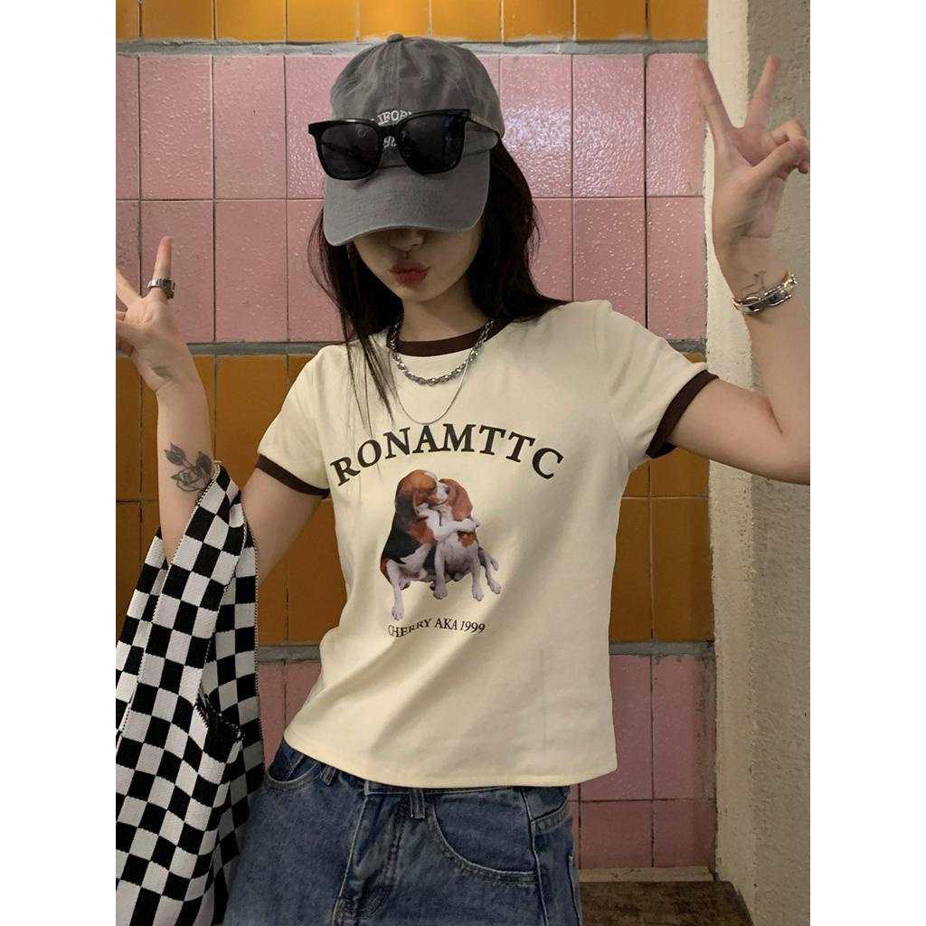 Áo Thun Nữ Tay Ngắn In Hình Cún Dễ Thương 51493