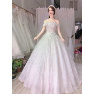 VÁY CƯỚI TRẮNG KIM SA VẢY