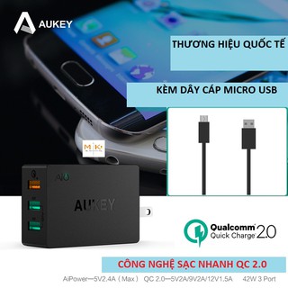{Chính Hãng} SẠC 3 CỔNG USB CHÍNH HÃNG AUKEY PA-T2