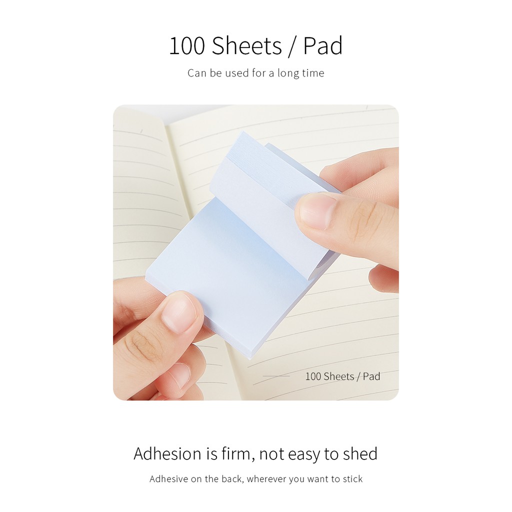Giấy Note Ghi Chú Sticky Note 4 Màu Pastel BAOKE Nhiều Kich Thước - 100 Tờ