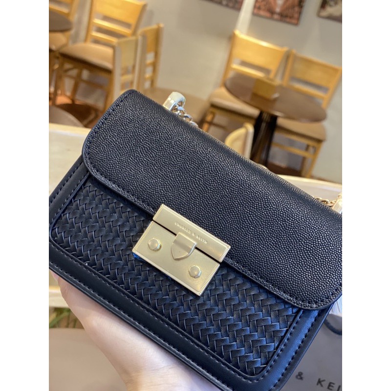 Túi da sần pha đan cói size 19 hàng QC cao cấp