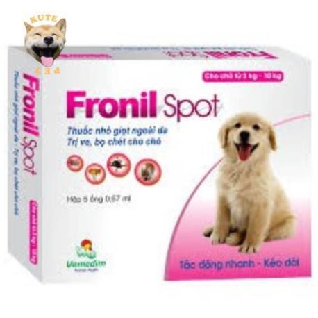 Nhỏ Gáy Fronil Spot trị Ve, Rận, Bọ Chét Chó Mèo (1 tép thuốc)