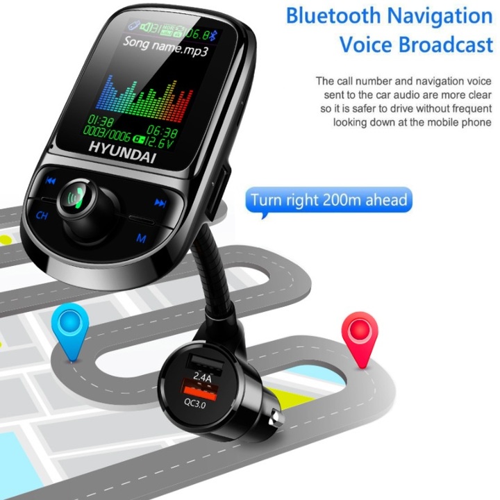 Tẩu nghe nhạc kết nối bluetooth với ô tô, thương hiệu Hyundai C85 - [CHÍNH HÃNG - BẢO HÀNH 1 NĂM]