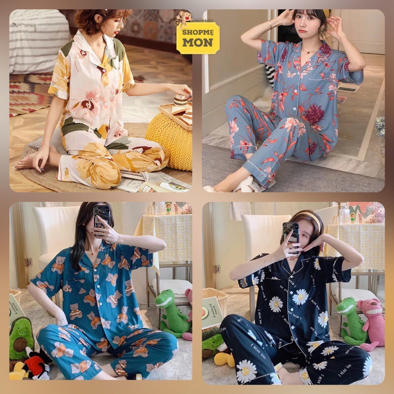 Pijama Lanh Lụa 🎁 pijama mặc nhà sau sinh vải lanh [ Tay ngắn - quần dài] | BigBuy360 - bigbuy360.vn