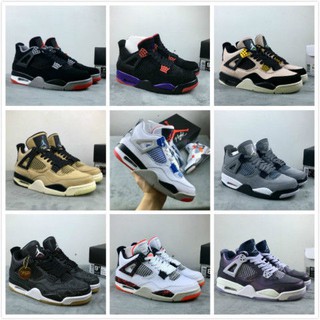 Giày Bóng Rổ Air Jordan 4 Màu Trắng Đỏ Đỏ Kiểu Dáng Năng Động