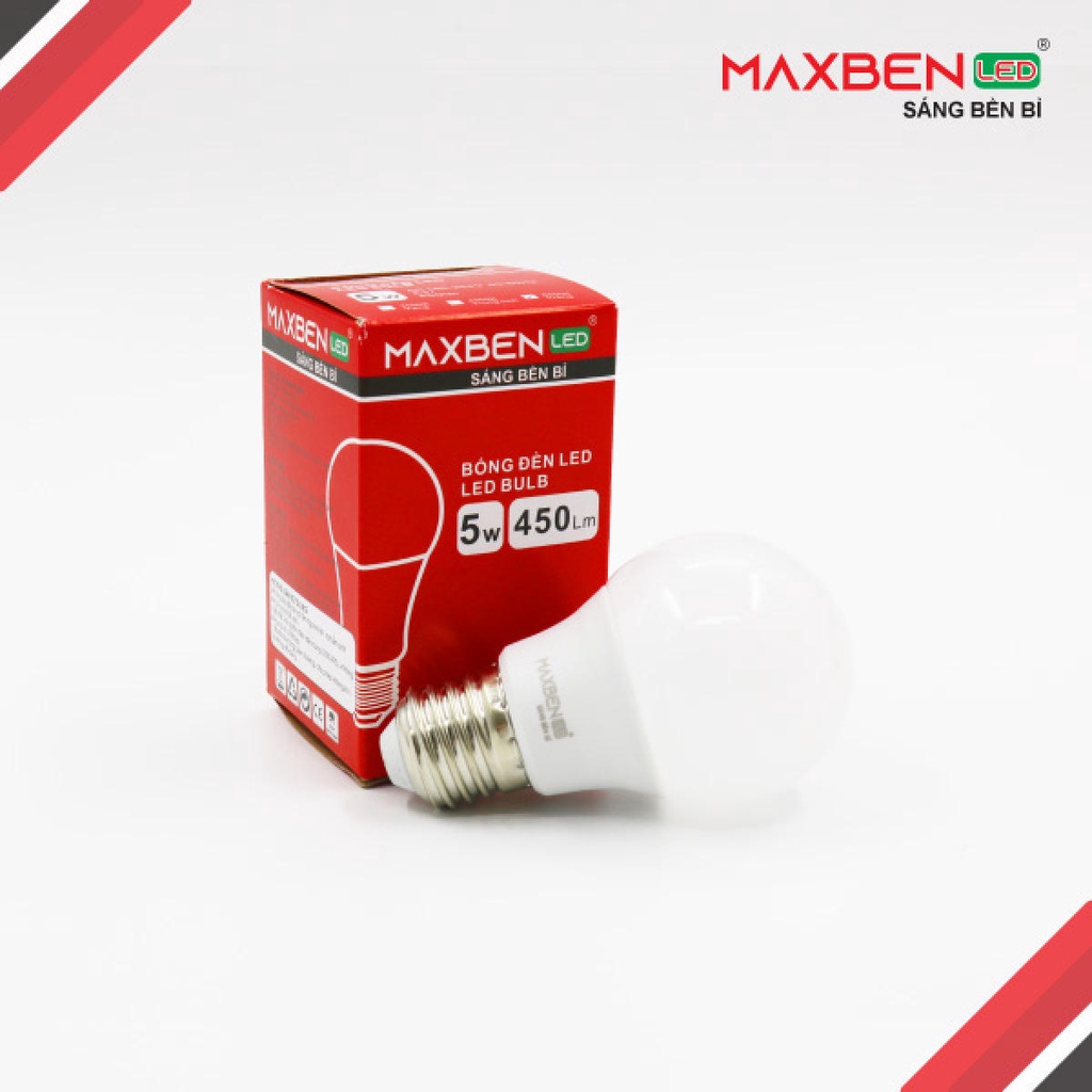 Đèn led tròn Maxben 18W 15W 12W 9W đui E27 bảo hành 2 năm