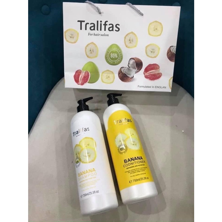 Cặp gội xả BANANA TRALIFAS 750ml - Hàng chính hãng ALYA