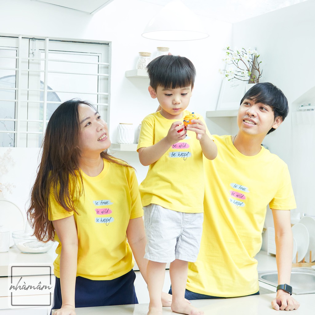 Áo Thun Gia Đình cotton 100% (Ảnh,Video Thật) - Mẫu Happy