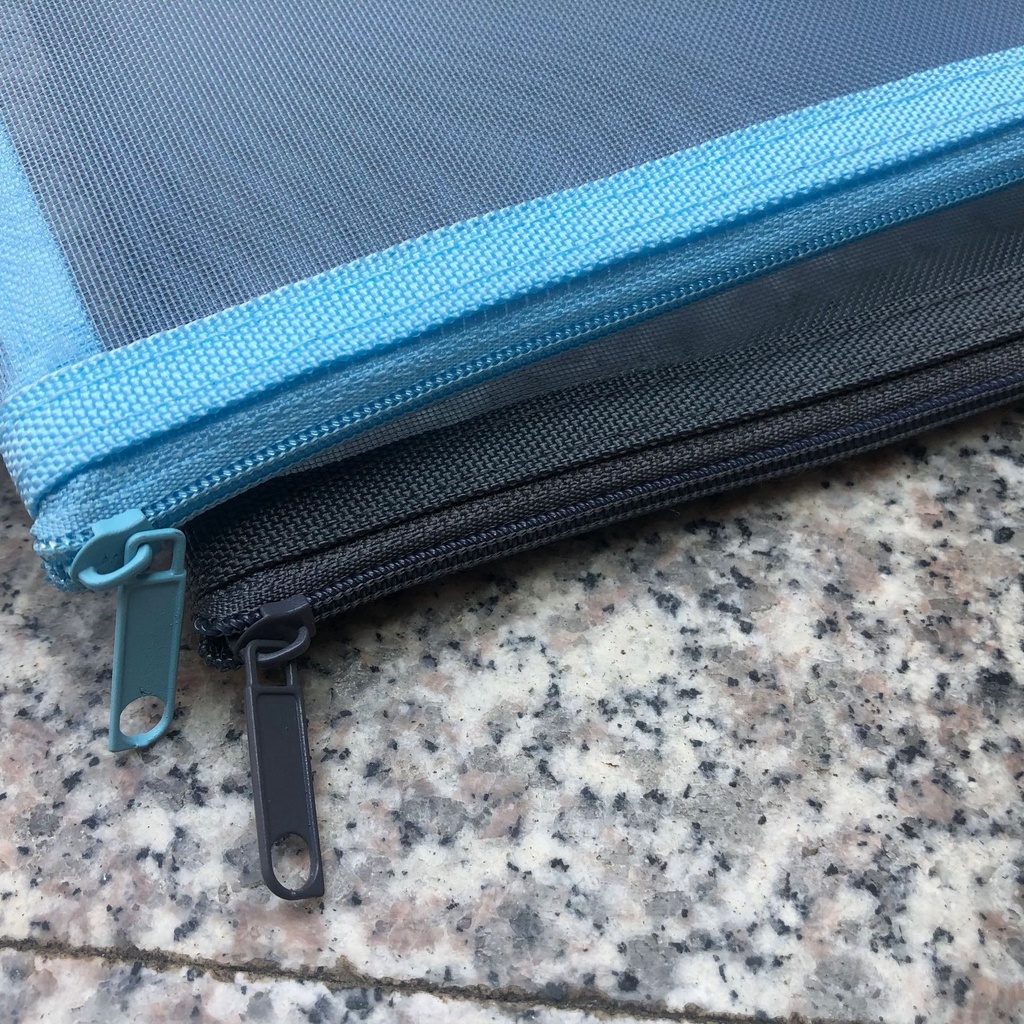 Túi Đựng Bút A6 Nylon Trong Suốt Dạng Lưới Có Khóa Kéo Kích Thước 20.5x12cm