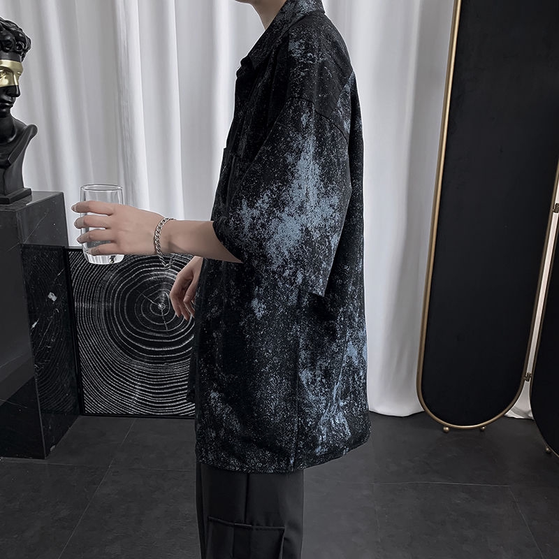 Áo Sơ Mi Tay Lỡ Họa Tiết Rằn Ri Thời Trang Harajuku 22836 Cá Tính