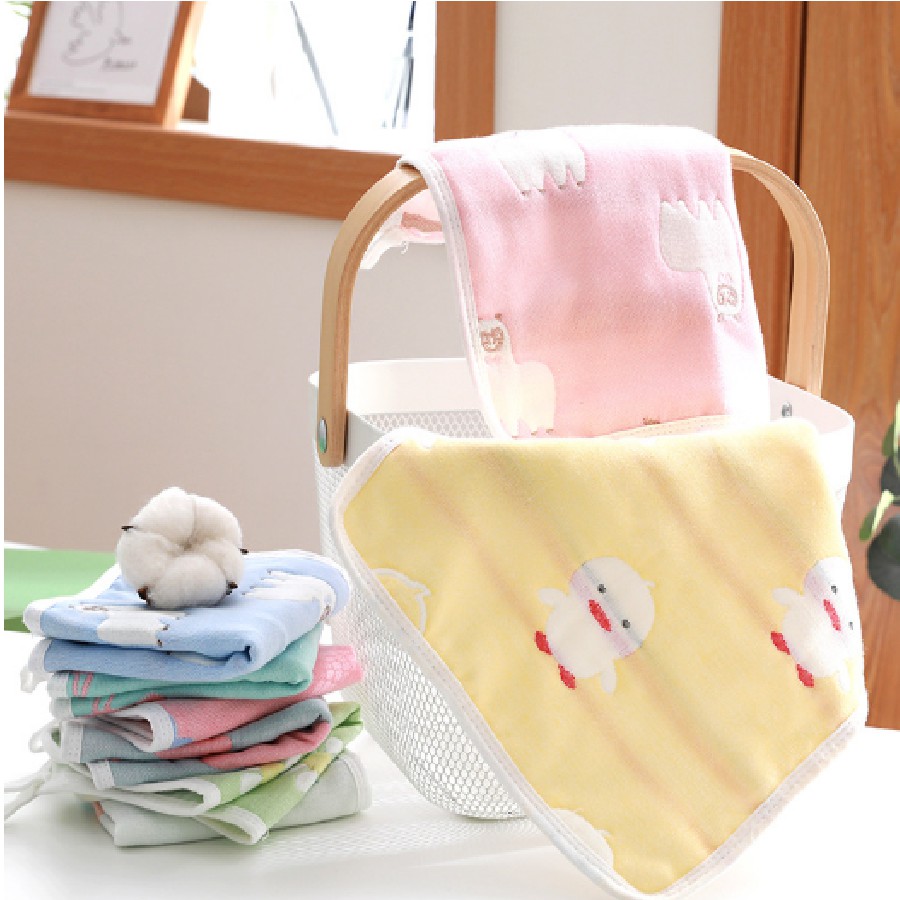 khăn mặt cho bé, khăn sữa sợi tre aden cho bé sơ sinh dệt 2D hàng cao cấp bo viền