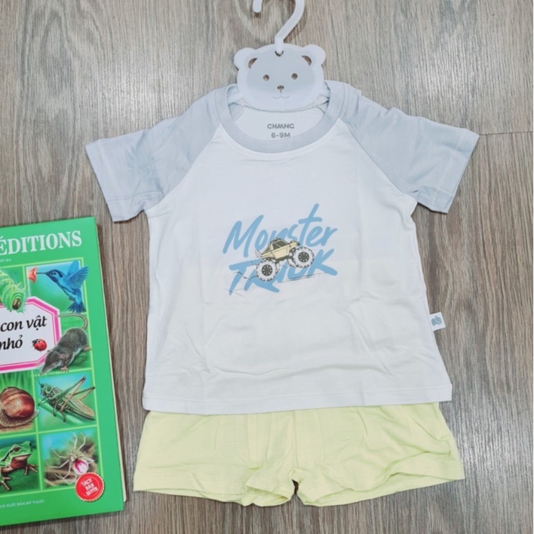 CHAANG cộc tay cho bé chaang chất cotton, quần đùi  hè cực mát, đồ bộ mẫu mới cho bé 6-36 tháng