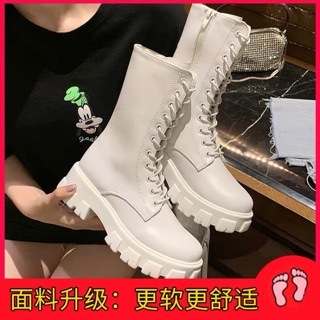 [Kèm video cận chất SẴN đen 37,38,39] Boots cổ cao đế chiến binh mẫu mới có màu trắng và đen
