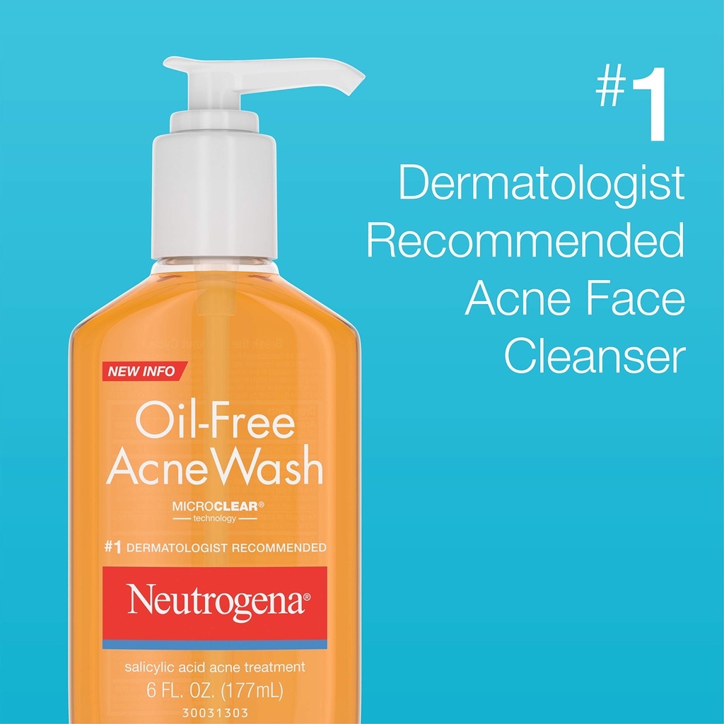 Sữa Rửa Mặt Ngừa Mụn Neutrogena Oil-Free Acne Wash 9.1oz