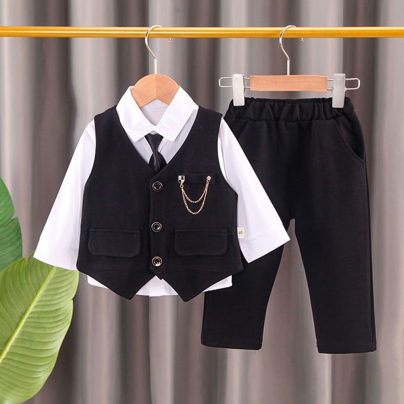 Set Đồ Vest 2-1 - 4 Tuổi Thời Trang Mùa Thu Phong Cách Hàn Quốc Cho Bé Trai