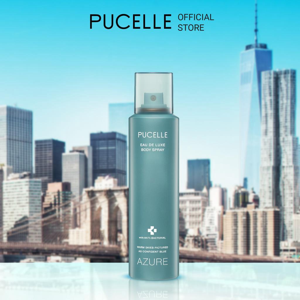 Nước hoa nữ tươi mát PUCELLE Eau De Luxe Body Spray Azure 150ml hương Trái Cây và Hoa Cỏ