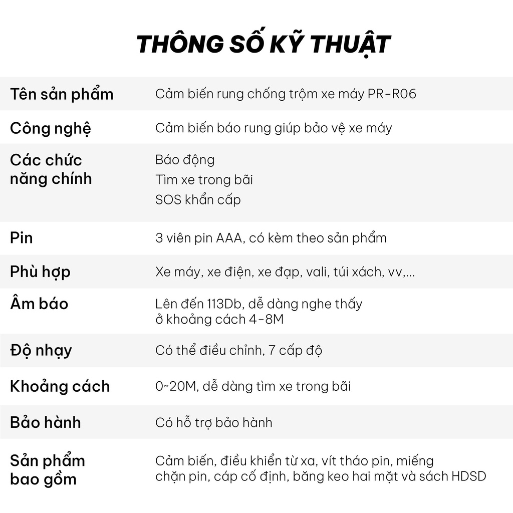 Chống trộm xe máy có chức năng tìm xe PR-R06- Bảo hành 12 tháng