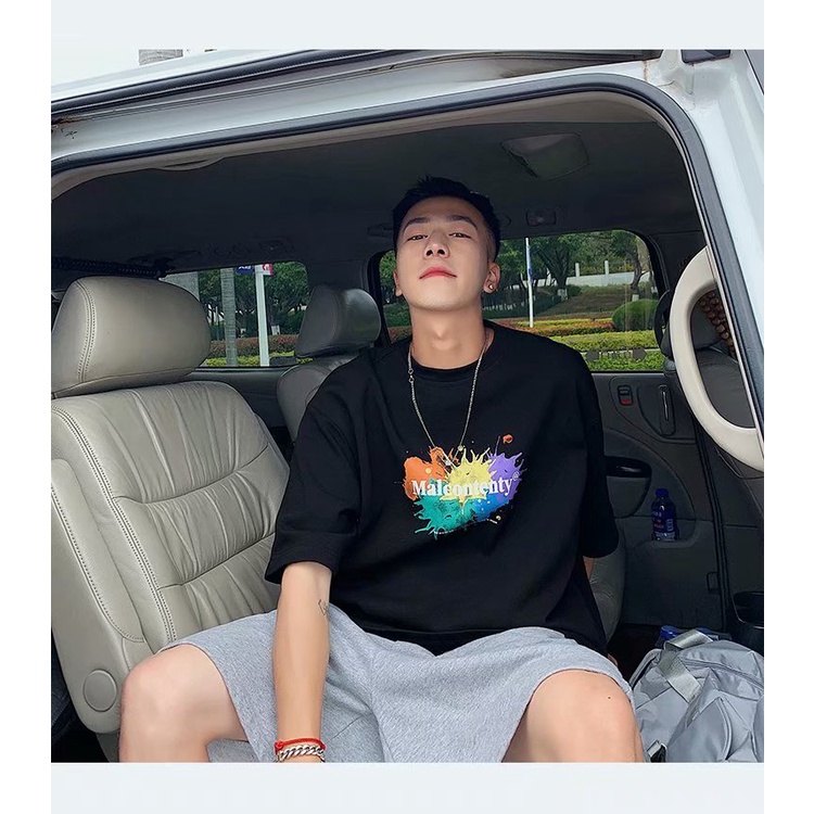 Áo thun tay ngắn dáng rộng thời trang cho nam cỡ M-5XL