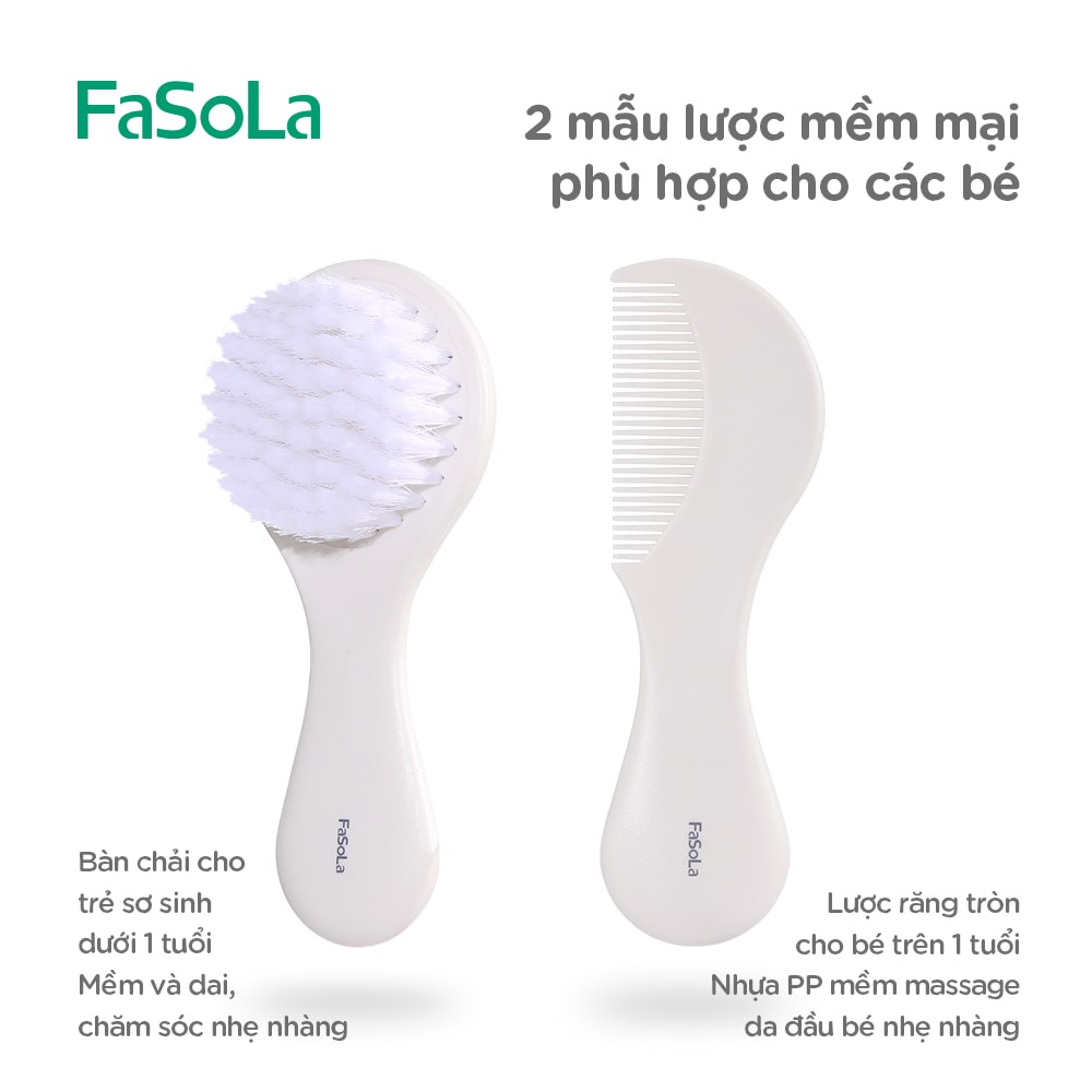 [FREESHIP] Bộ lược chải, massage đầu lông mềm, nhựa mềm bảo vệ da đầu bé FaSoLa FSLDZ-149, FSLDZ-292