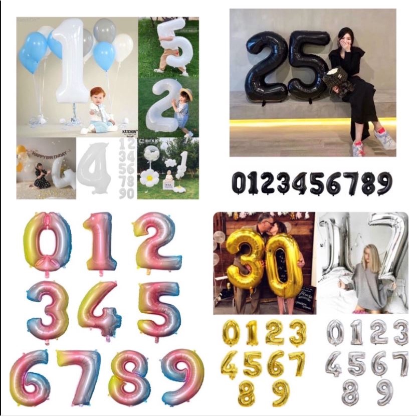 [CỠ ĐẠI] Bóng số sinh nhật size 80cm để trang trí sinh nhật, tiệc tùng, sự kiện-Bóng số trang trí size to