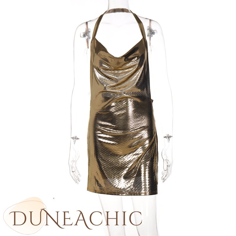 DUNEA Đầm dự tiệc hở lưng xẻ tà quyến rũ cho nữ