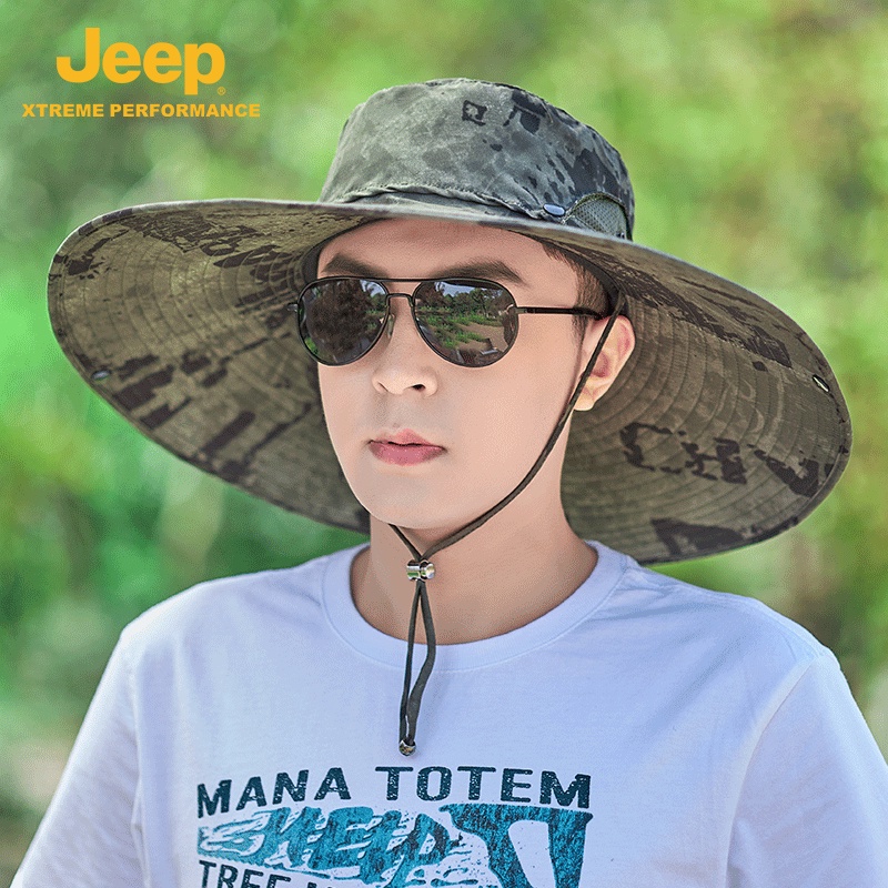 JEEP Mũ Vành Rộng Chống Nắng Thoáng Khí Thời Trang Mùa Hè Cho Nam