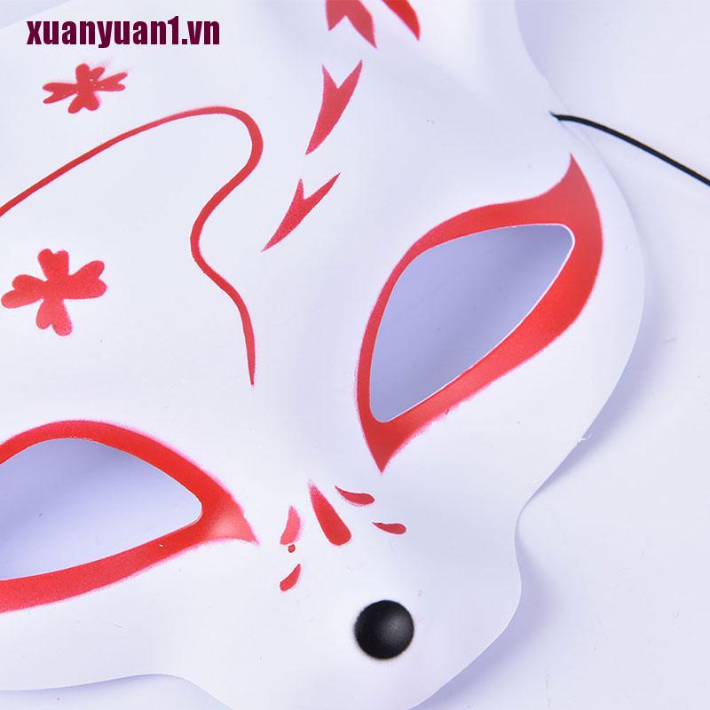 [xuanyuan1] Mặt Nạ Hóa Trang Cáo Nửa Mặt Hóa Trang Halloween Nhật Bản