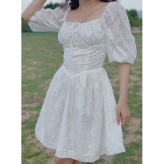 Đầm dự tiệc cổ vuông tay phồng váy xoè công chúa nhẹ nhàng size S M