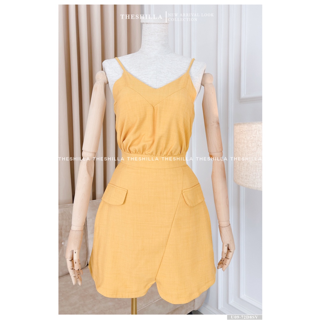 Váy thiết kế cao cấp màu vang set 3 món kèm thắt lưng [ Ảnh thật ] The Shilla - U09-72D8