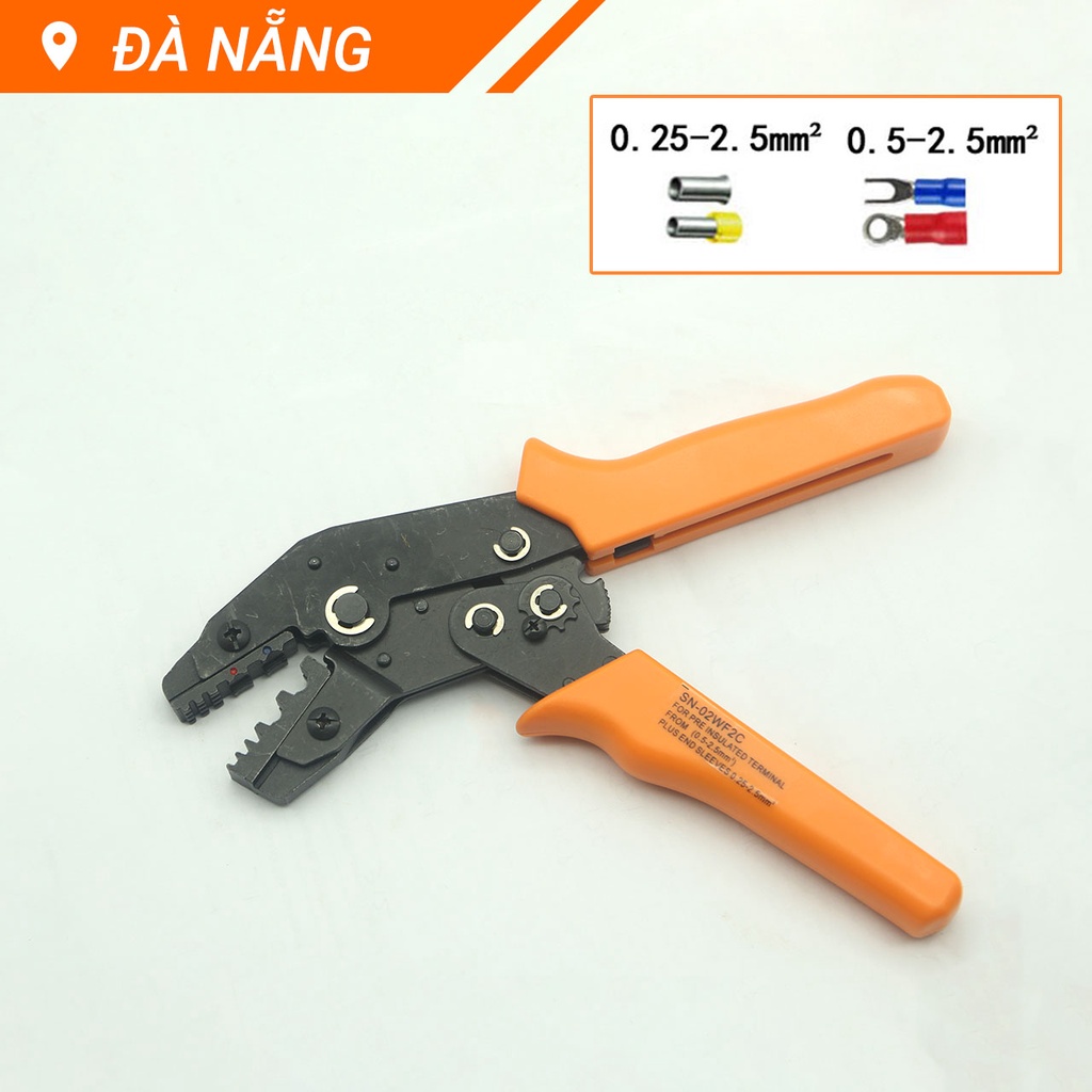 Kìm bấm cos tròn và cos pin rỗng phủ nhựa SN-02WF2C