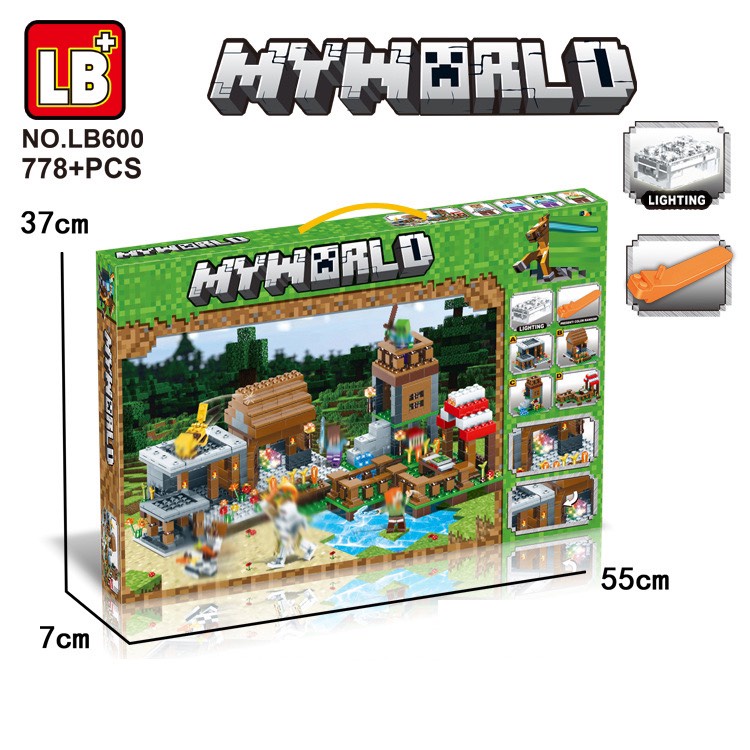 Đồ chơi xếp hình Myworld-Lego lắp ráp Minecraft Khu Nông Trại Chiến Binh No.LB600 luyện cho bé kiên trì và tưởng tượng