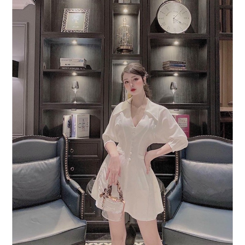 đầm dự tiệc tay phồng chỉ nổi sang trọng