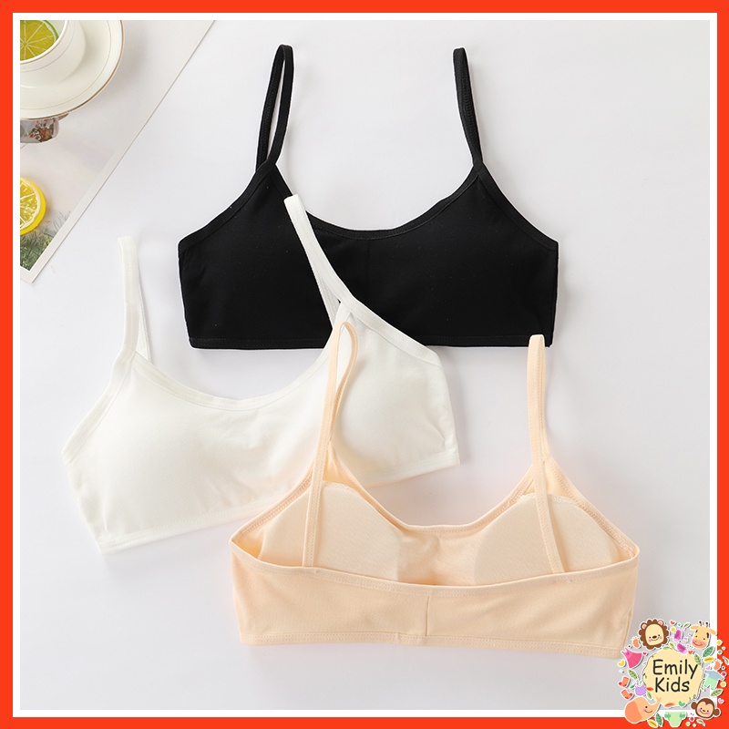 Áo Ngực Thể Thao Cotton Một Kích Thước Màu Trơn Co Giãn Dành Cho Nữ Tuổi Teen 8-16Y