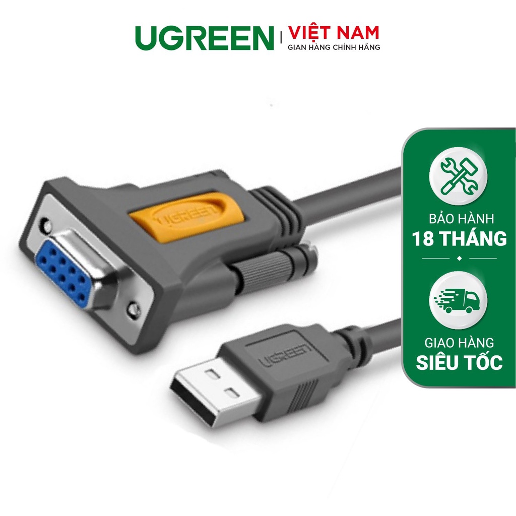 Cáp chuyển đổi USB sang Com RS232 (DB9) căí dài 1,5m UGREEN 20201