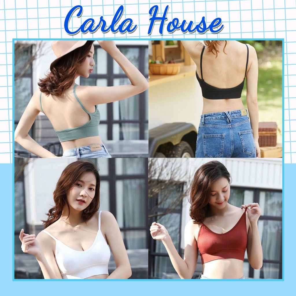 Áo Bra Len Tăm CARLA Khoét Lưng Dáng U Xuất Nhật BR27