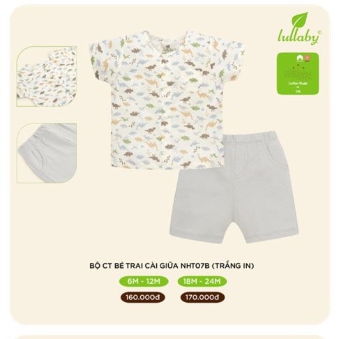 [LULLABY SALE] Mẫu cộc tay 2 lớp bé trai