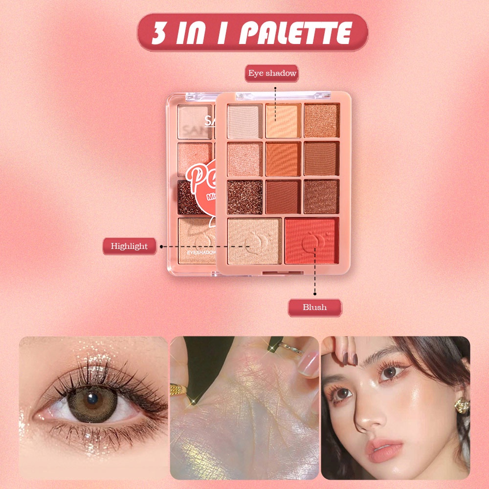 Bảng phấn mắt SANIYE E118 lâu trôi dễ sử dụng có cọ sẵn18g